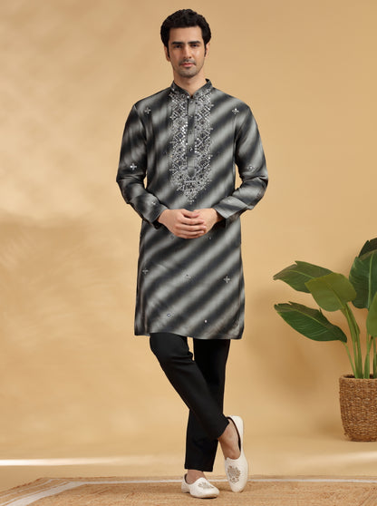 Black Embroidered Kurta Pajama | TULA