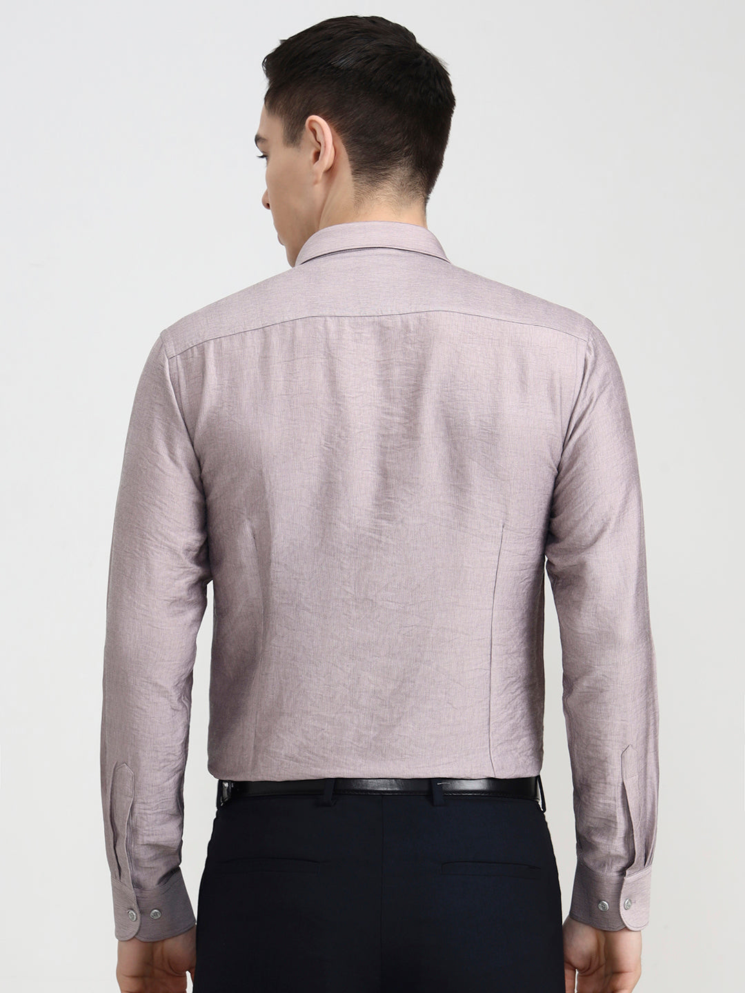 Dusty Pink Solid Slim Fit Party Wear Shirt | Wyre