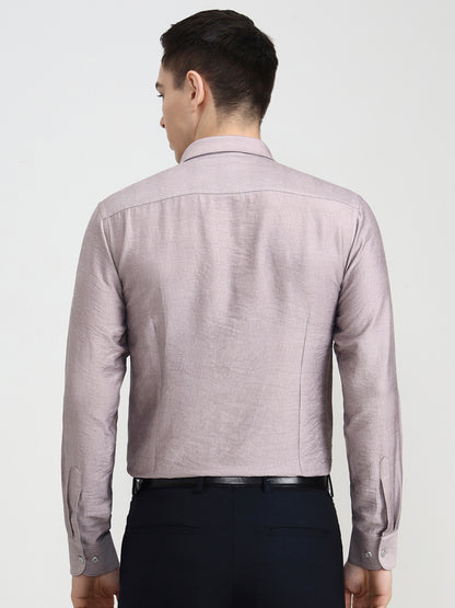 Dusty Pink Solid Slim Fit Party Wear Shirt | Wyre