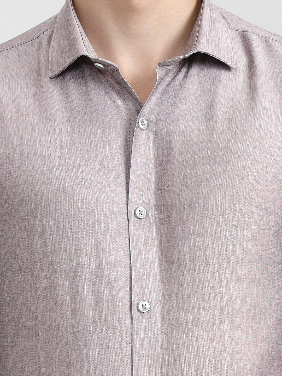Dusty Pink Solid Slim Fit Party Wear Shirt | Wyre