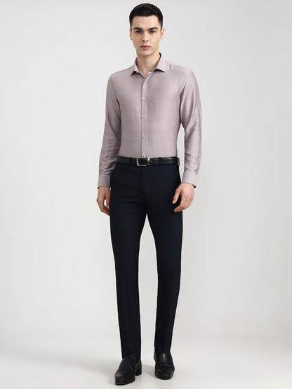 Dusty Pink Solid Slim Fit Party Wear Shirt | Wyre
