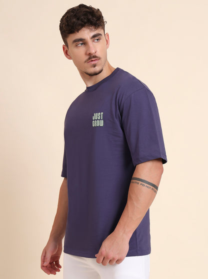 Blue Printed Relax Fit T-Shirt | JadeBlue