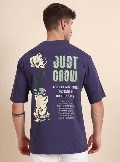 Blue Printed Relax Fit T-Shirt | JadeBlue