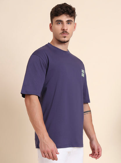 Blue Printed Relax Fit T-Shirt | JadeBlue