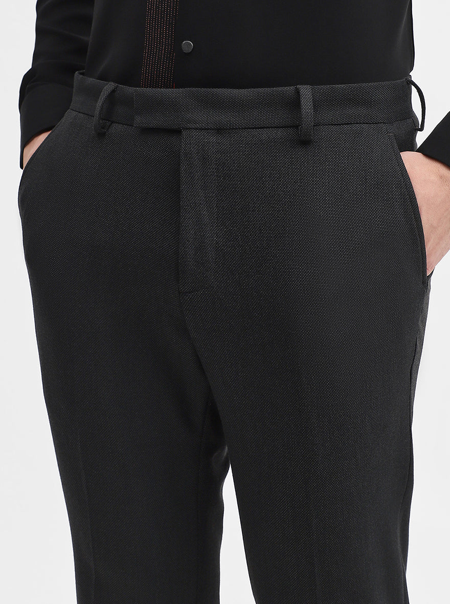 Grey Solid Super Slim Fit Formal Trouser | JadeBlue Youth