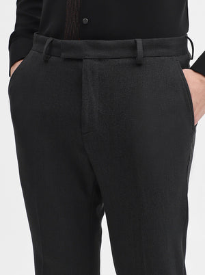 Grey Solid Super Slim Fit Formal Trouser | JadeBlue Youth