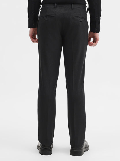 Grey Solid Super Slim Fit Formal Trouser | JadeBlue Youth