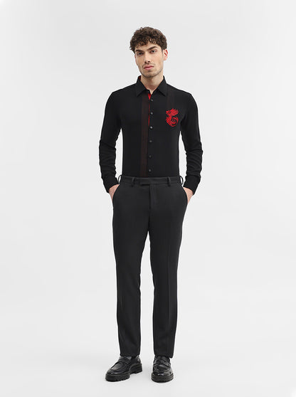 Grey Solid Super Slim Fit Formal Trouser | JadeBlue Youth
