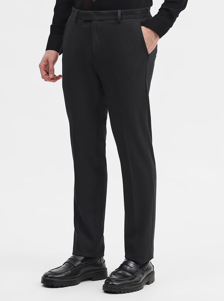 Grey Solid Super Slim Fit Formal Trouser | JadeBlue Youth