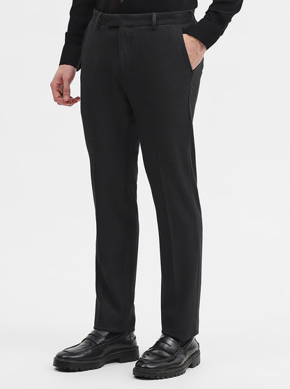 Grey Solid Super Slim Fit Formal Trouser | JadeBlue Youth