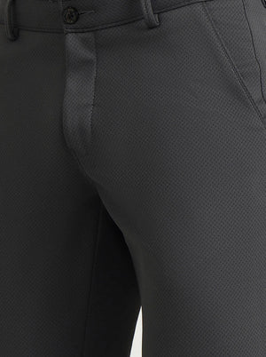 Dark Grey Checked Slim Fit Club Wear Trouser | Wyre