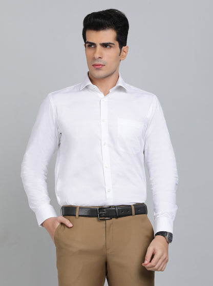 White Striped Slim Fit Formal Shirt | Metal