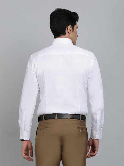 White Striped Slim Fit Formal Shirt | Metal