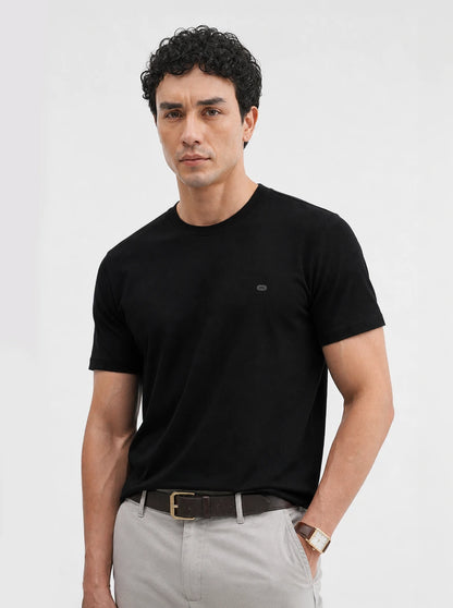 Black Solid Slim Fit T-Shirt | JadeBlue