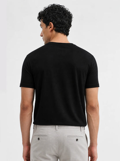 Black Solid Slim Fit T-Shirt | JadeBlue