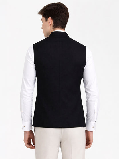Black Solid Regular Fit Modi Jacket | JadeBlue