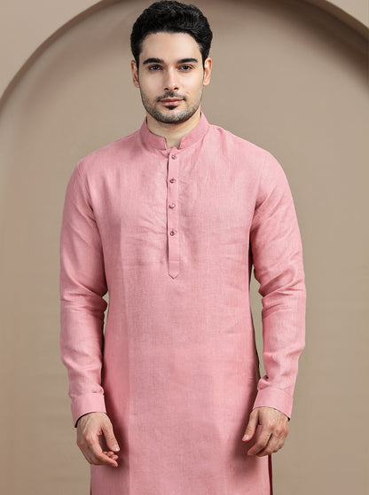 Pink Solid Kurta Pajama | Virasana