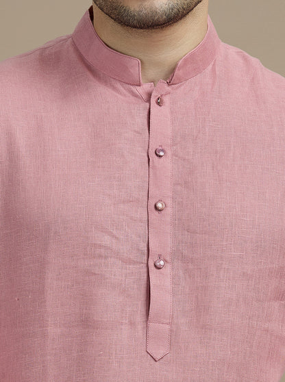 Pink Solid Kurta Pajama | Virasana