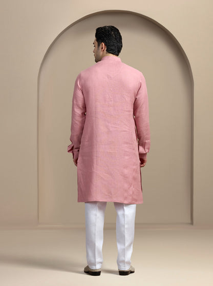 Pink Solid Kurta Pajama | Virasana