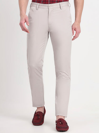 Grey Solid Uno Fit Casual Trouser | JadeBlue
