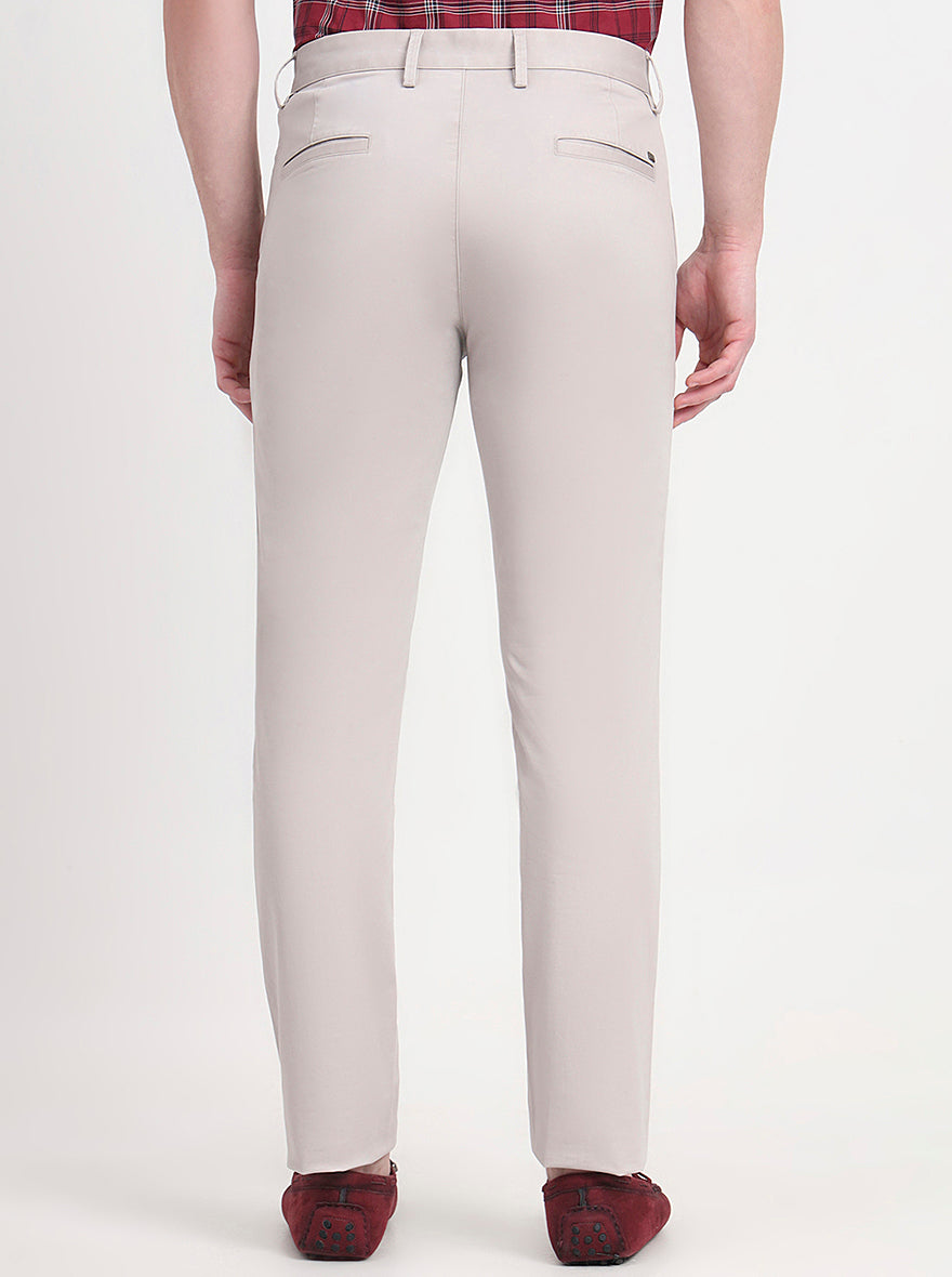 Grey Solid Uno Fit Casual Trouser | JadeBlue
