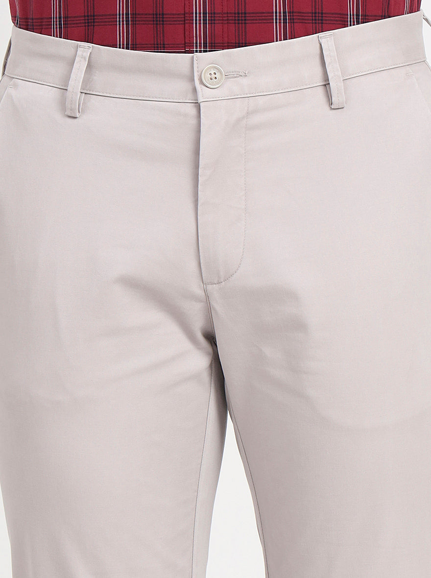 Grey Solid Uno Fit Casual Trouser | JadeBlue