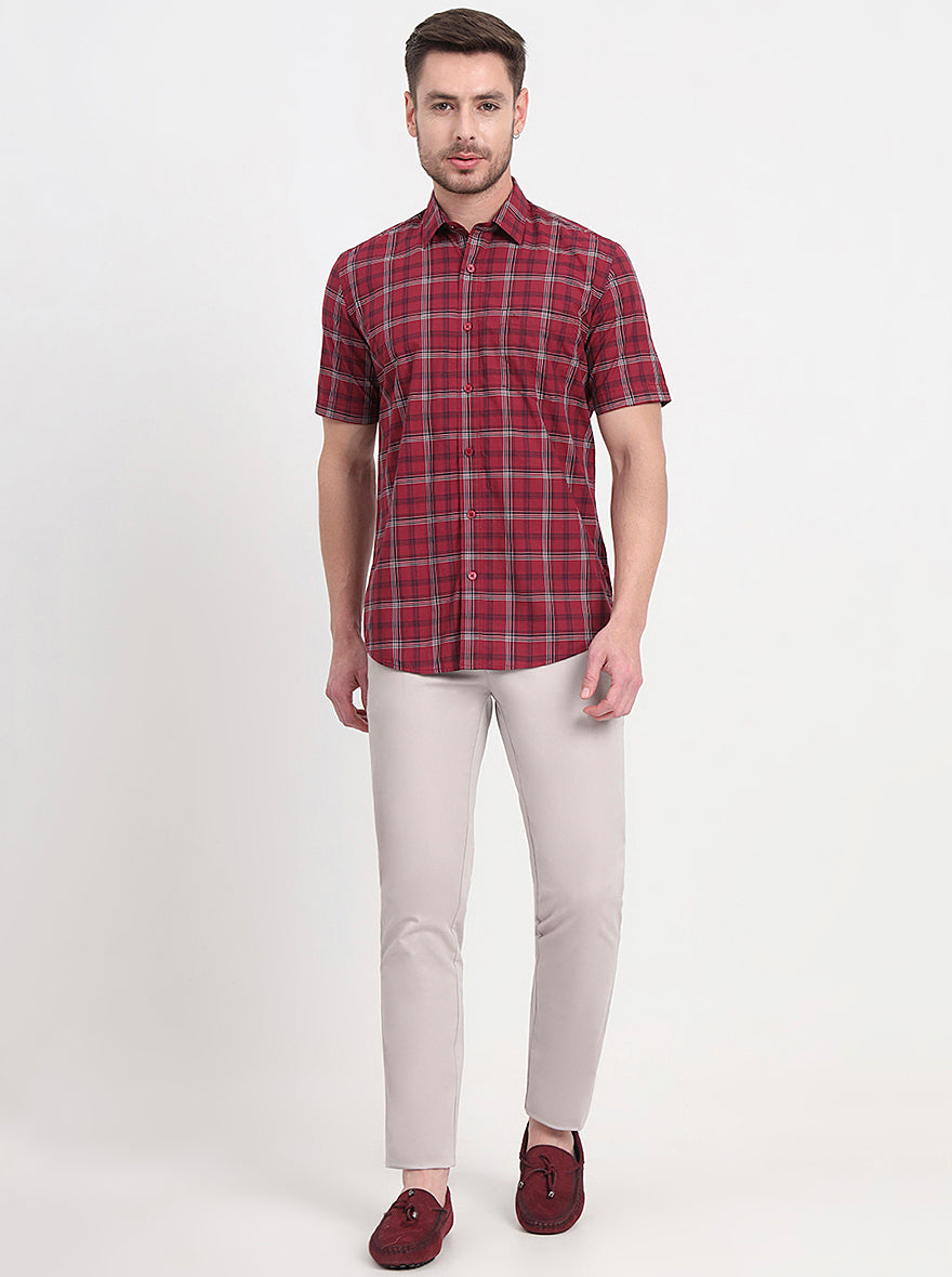 Grey Solid Uno Fit Casual Trouser | JadeBlue
