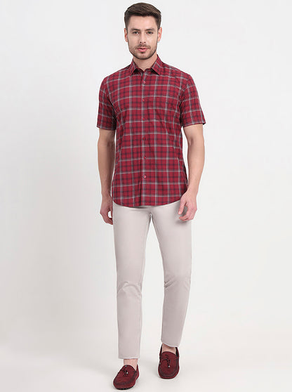 Grey Solid Uno Fit Casual Trouser | JadeBlue