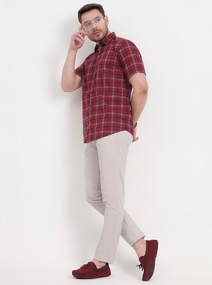 Grey Solid Uno Fit Casual Trouser | JadeBlue