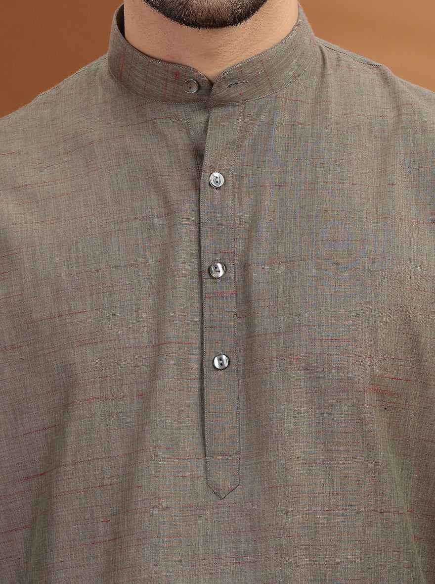 Green Solid Modi Kurta | JadeBlue