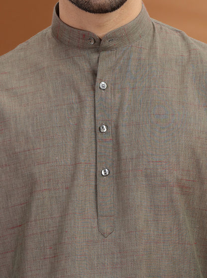 Green Solid Modi Kurta | JadeBlue