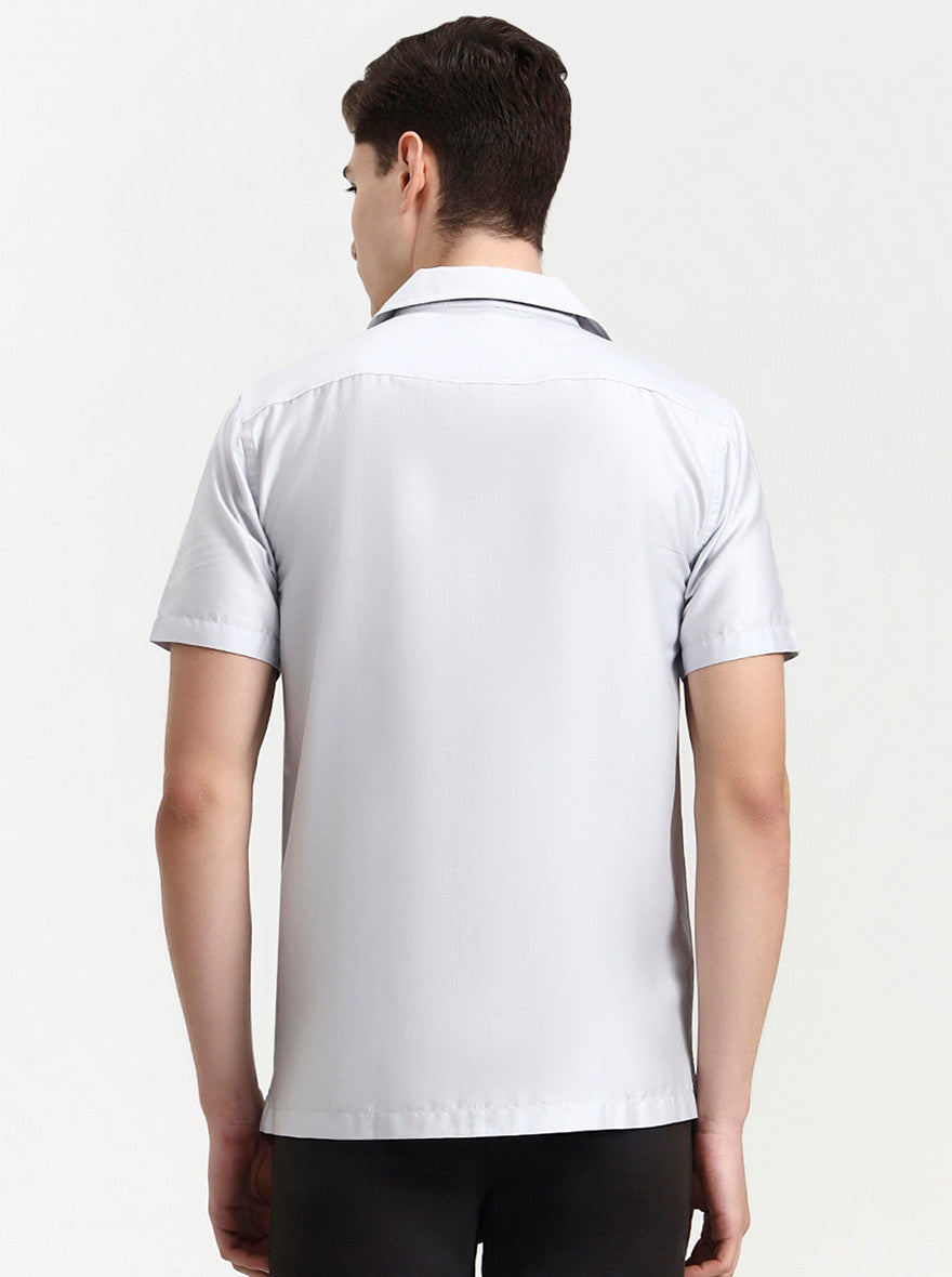 Light Grey Solid Slim Fit Party Wear Shirt | Wyre