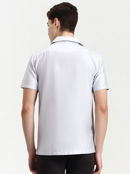 Light Grey Solid Slim Fit Party Wear Shirt | Wyre
