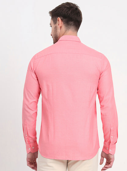 Light Pink Solid Smart Fit Semi Casual Shirt | JadeBlue