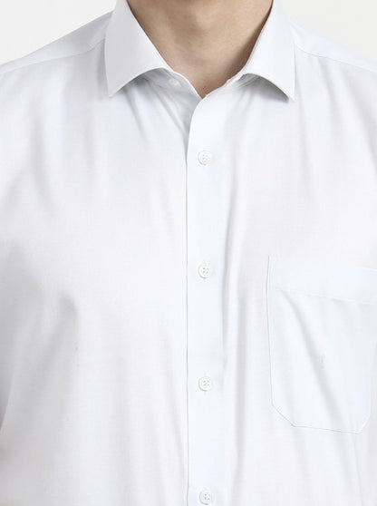 Light Grey Solid Regular Fit Formal Shirt | Greenfibre