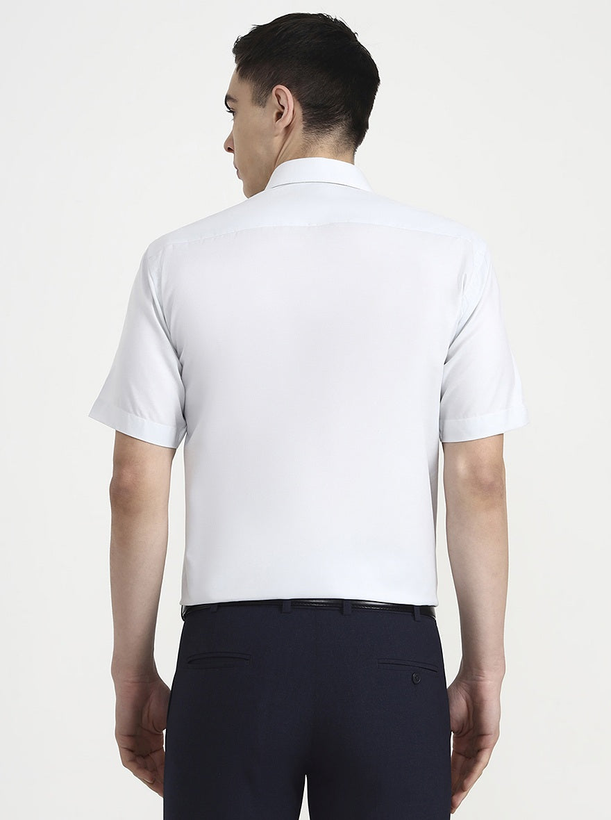 Light Grey Solid Regular Fit Formal Shirt | Greenfibre