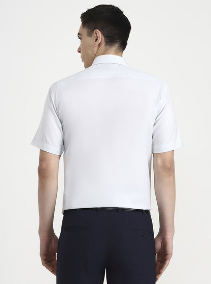 Light Grey Solid Regular Fit Formal Shirt | Greenfibre
