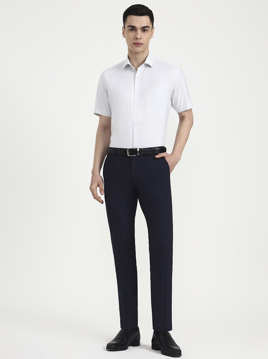Light Grey Solid Regular Fit Formal Shirt | Greenfibre