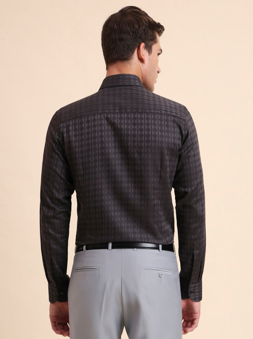 Grey Solid Slim Fit Party Wear Shirt | Wyre