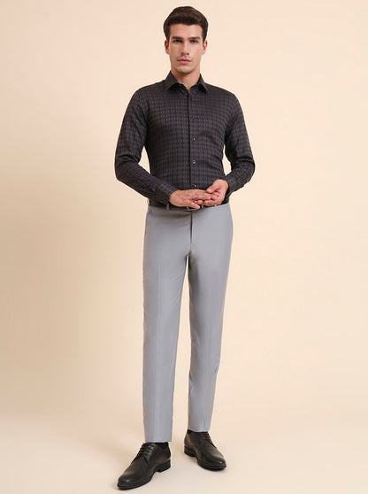 Grey Solid Slim Fit Party Wear Shirt | Wyre