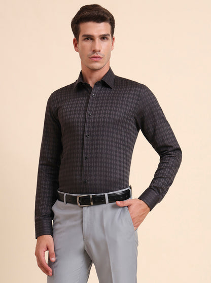 Grey Solid Slim Fit Party Wear Shirt | Wyre