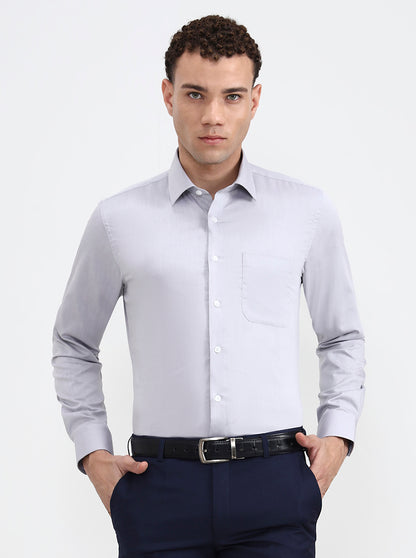 Petrol Blue Solid Slim Fit Formal Shirt | JadeBlue Youth