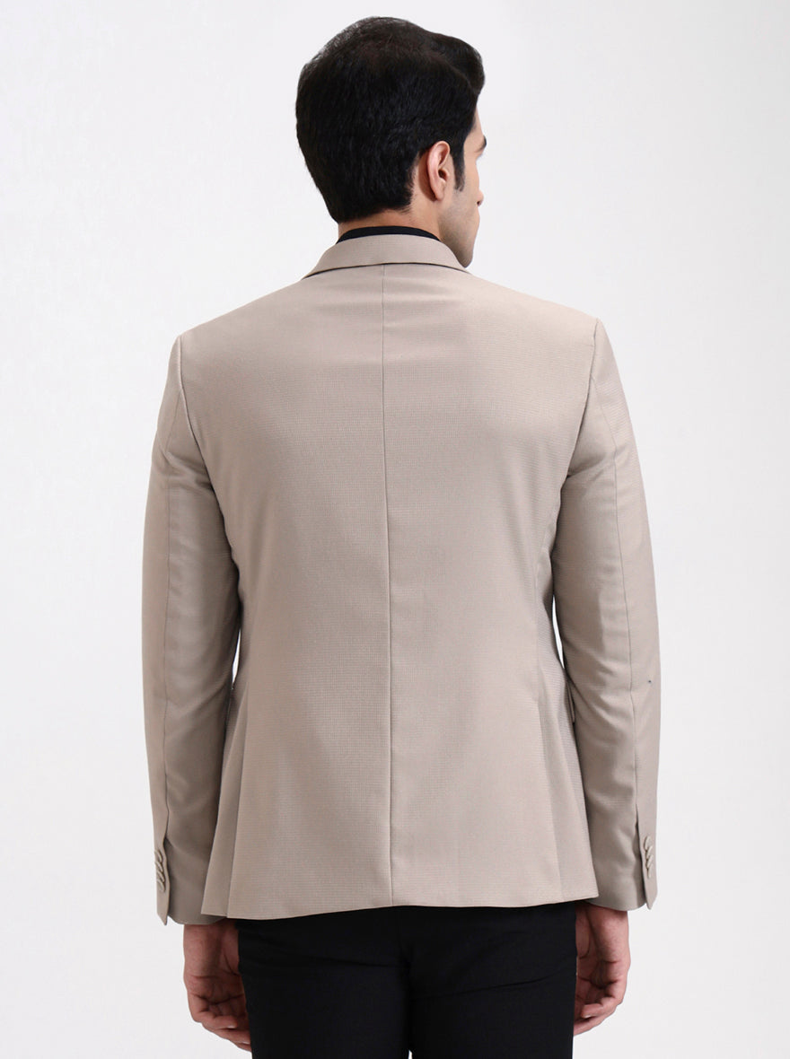 Fawn Solid Regular Fit Blazer | JadeBlue