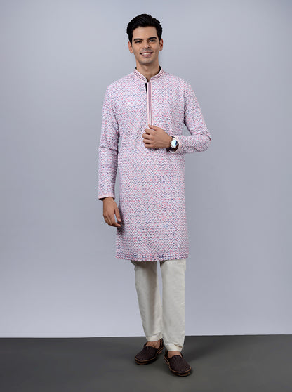 Blue & Red Kurta Pajama | TULA