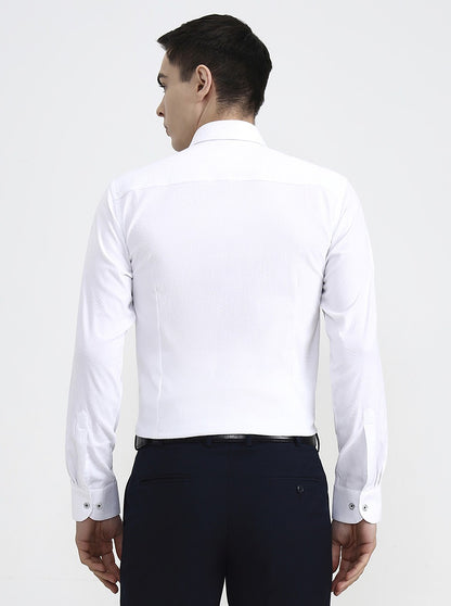 White Printed Slim Fit Party Wear Shirt | Wyre