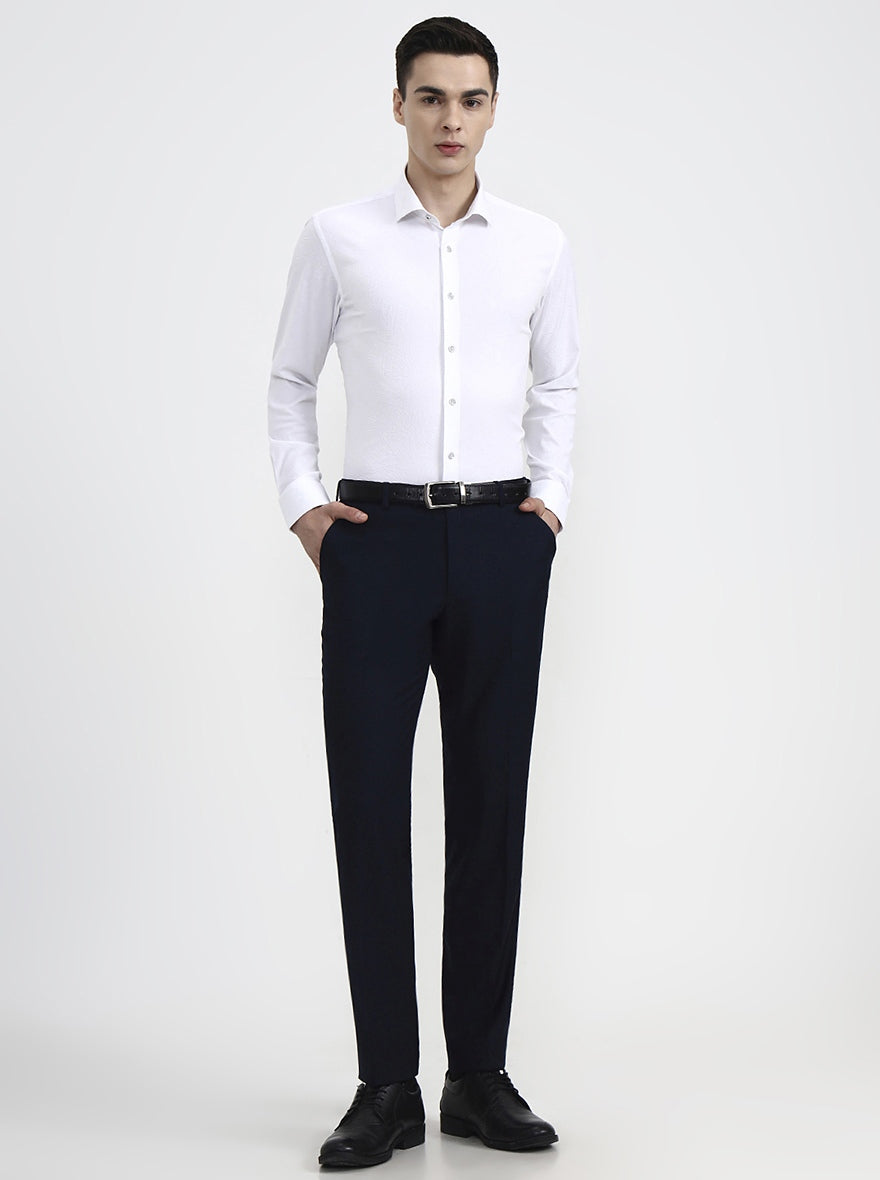 White Printed Slim Fit Party Wear Shirt | Wyre
