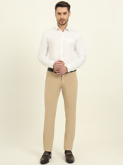 White Solid Slim Fit Formal Shirt | JadeBlue Youth