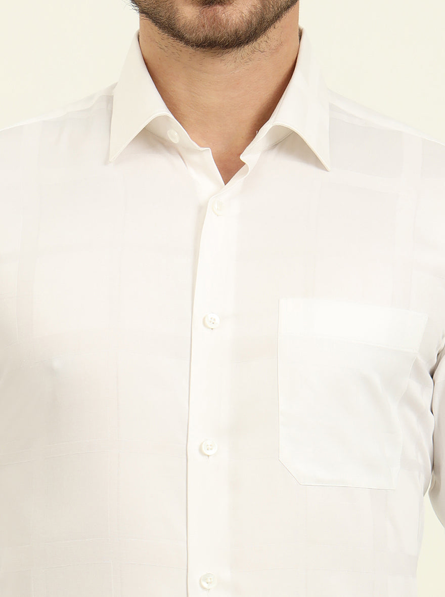 White Solid Slim Fit Formal Shirt | JadeBlue Youth