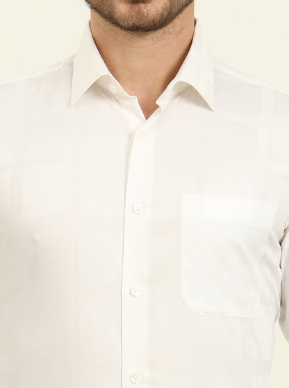 White Solid Slim Fit Formal Shirt | JadeBlue Youth