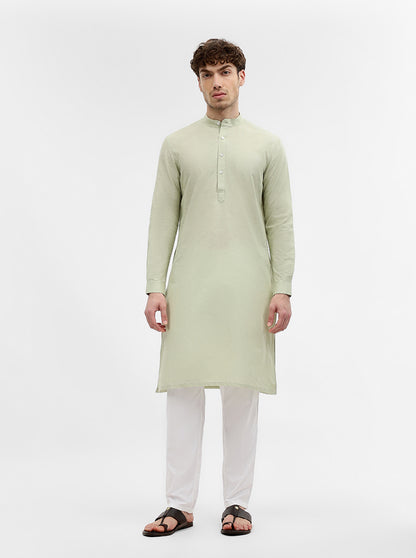 Pista Green Solid Modi Kurta | JadeBlue